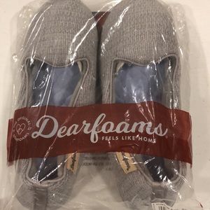 Dearfoam Grey Slippers Sz 11-12 BRAND NEW $26